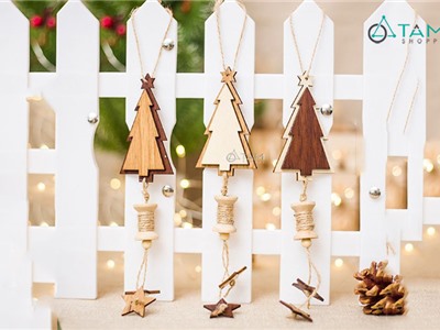 Phụ kiện treo Noel cây thông viền treo 2 sao X-PKTCT-43